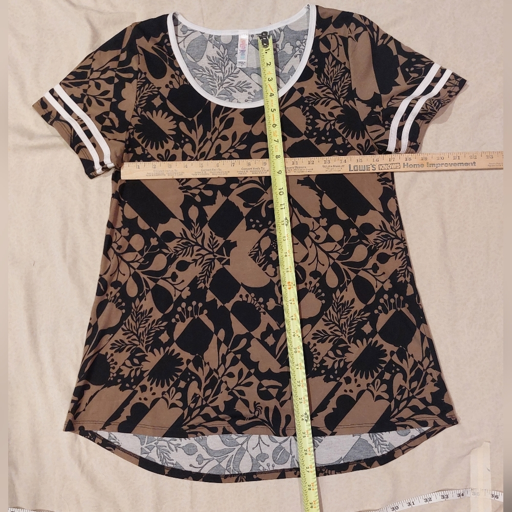Lularoe Floral Patterned Brown and Black Women's Top